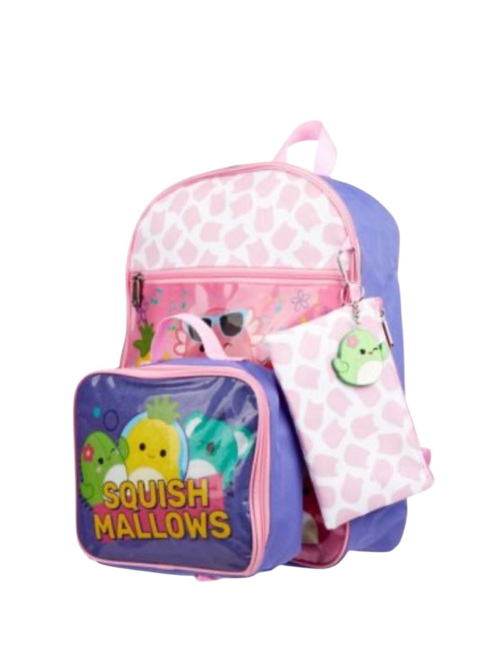 NWT Squishmallows Girls 5 Piece Squishmallows Backpack Set Lunch Box - Picture 2 of 10
